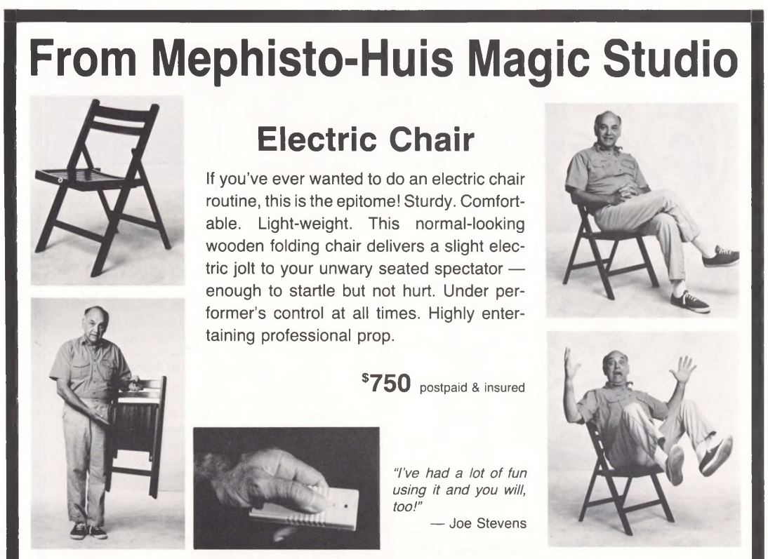 Electric Chair By Mephisto Huis Martin S Magic Collection