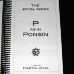 Joyal Index: P as in Ponsin by Martin Joyal