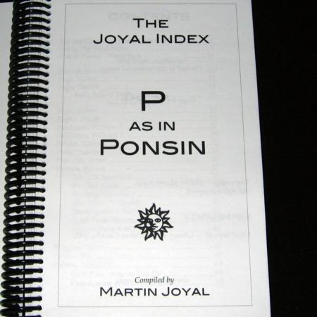 Joyal Index: P as in Ponsin by Martin Joyal