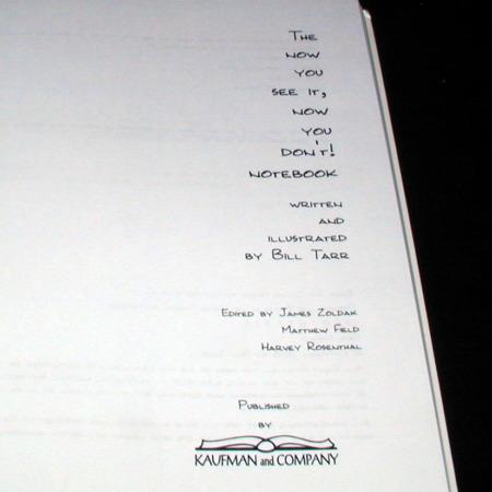 Now You See It, Now You Don't Notebook by Bill Tarr