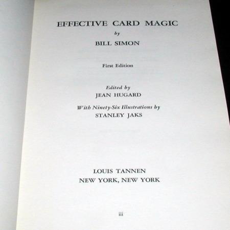 Effective Card Magic by Bill Simon