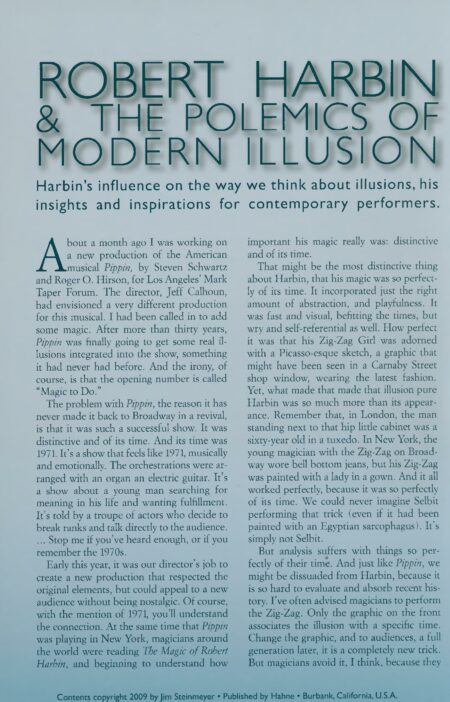 A Tribute to Robert Harbin by Jim Steinmeyer