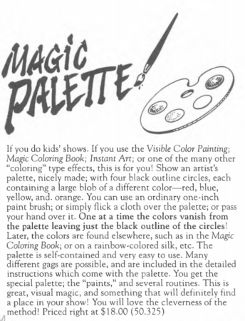 The Magic Paint Palette by Ickle Pickle, Supreme Magic Company